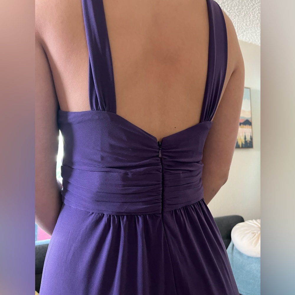 Amsale Jersey Halter A line Floor length Dress Gown Sz 6 & 8 - Picture 5 of 5